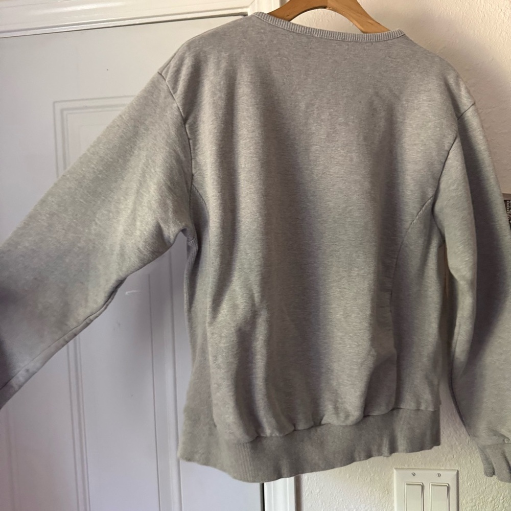 ALIFE heather grey logo‎ boxy cropped crew neck knit terry cotton pullover - Picture 5 of 7